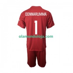 Camisola Itália Donnarumma 1 Guarda-redes Criança Equipamento Segundo 2022-2023 Manga Curta